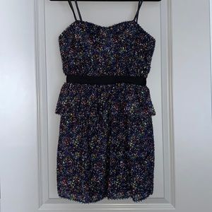 BCBGeneration Black Strapless Peplum Dress NWT